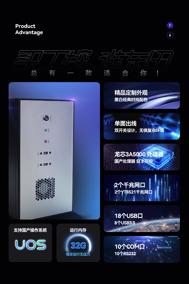 万泰平台国产化工控主机,自主研发龙芯CPU,wt-5307-H3A5KMC.jpg