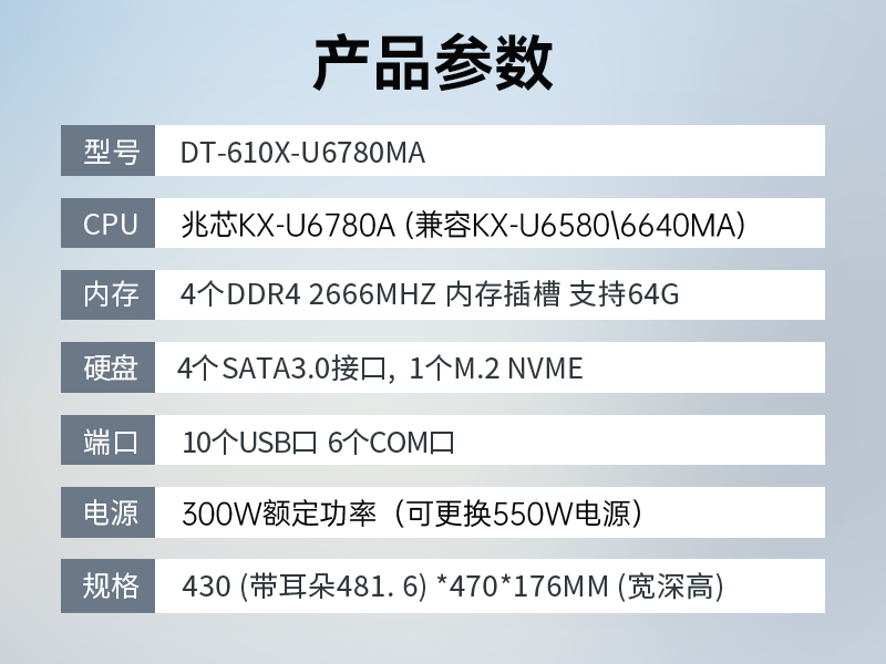 万泰平台国产化工控机,工业控制计算机,wt-610X-U6780MA